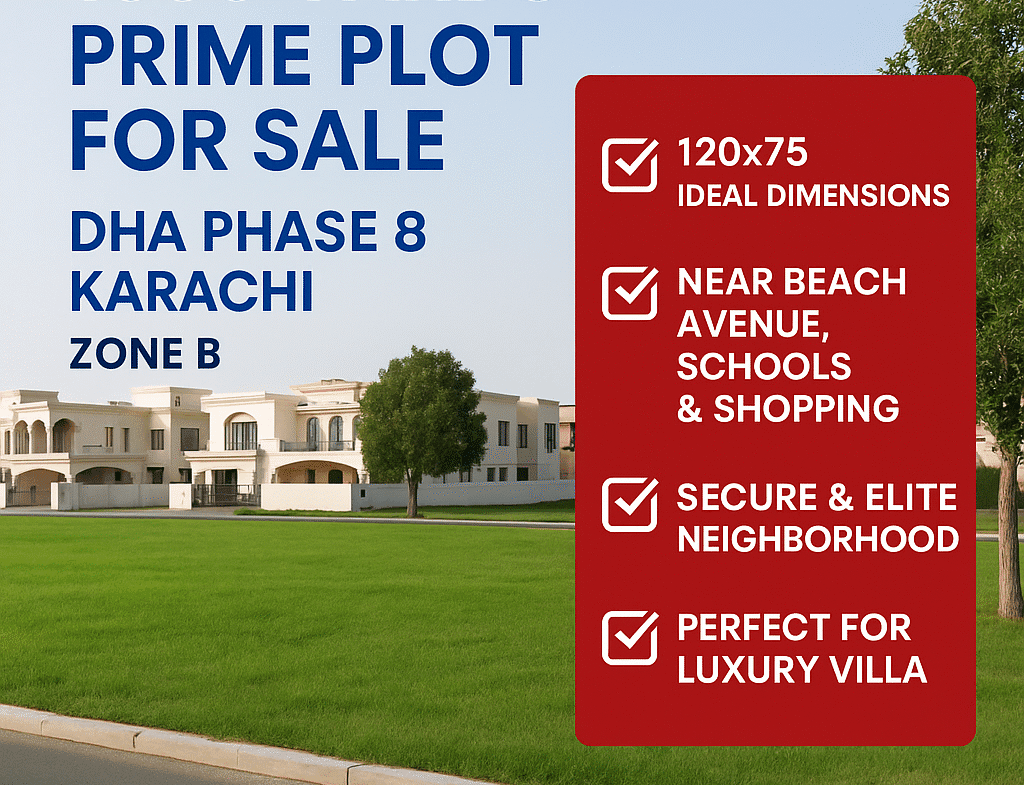 1000 yards plot for sale in phase 8 DHA Karachi
