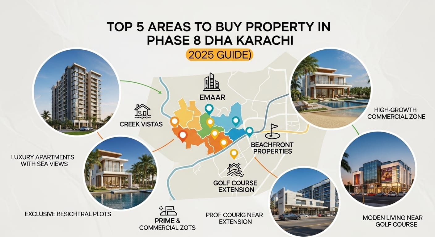 Property in Phase 8 DHA Karachi