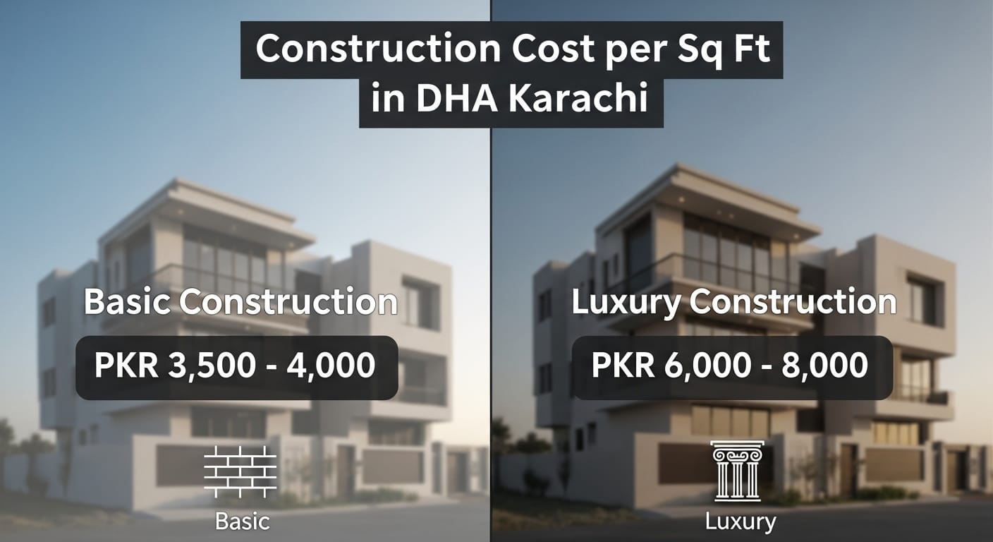 Construction Cost per Sq Ft in DHA Karachi