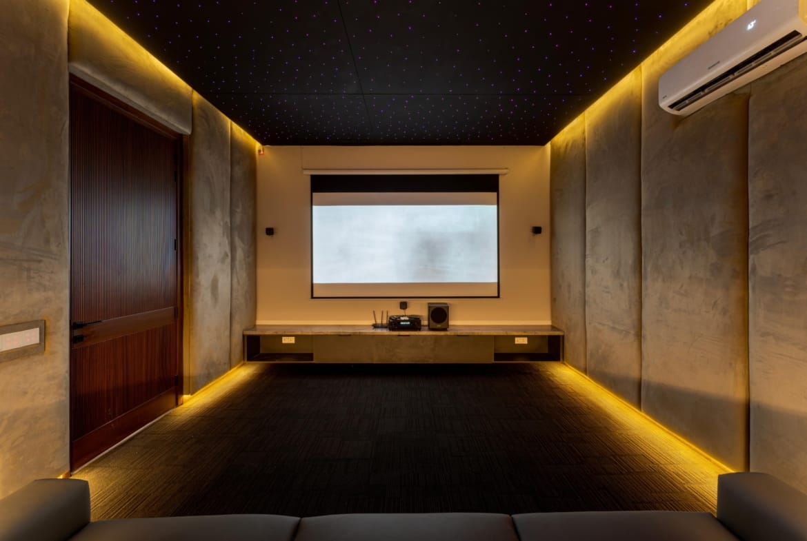 Basement theatre room Phase 8 Karachi home