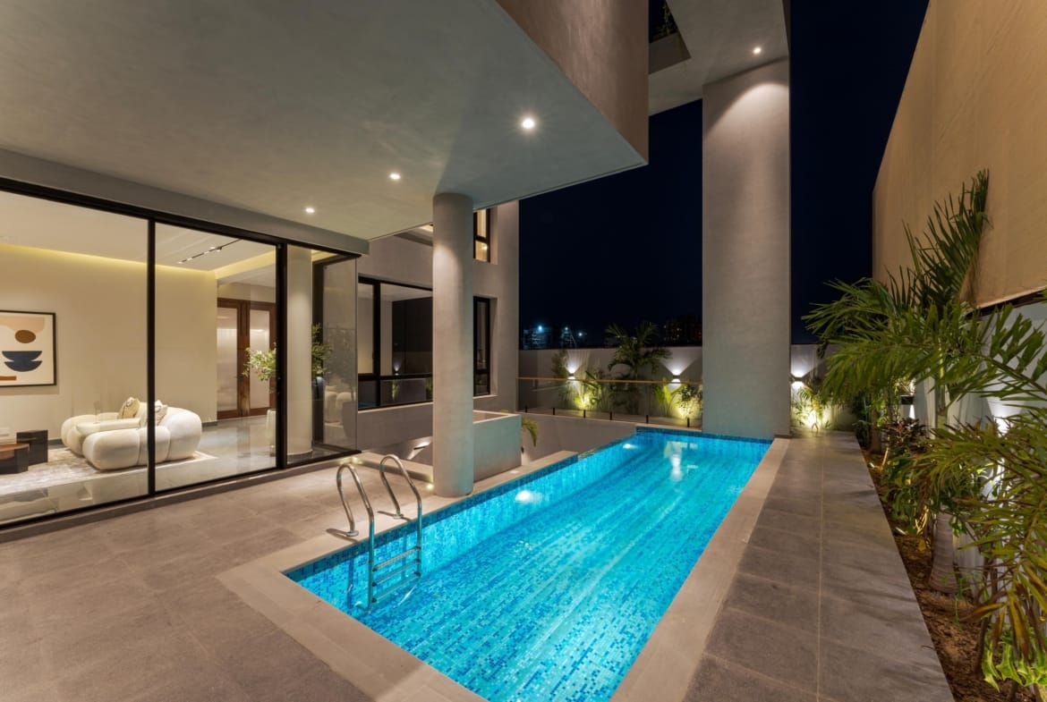 Modern swimming pool bungalow DHA Karachi