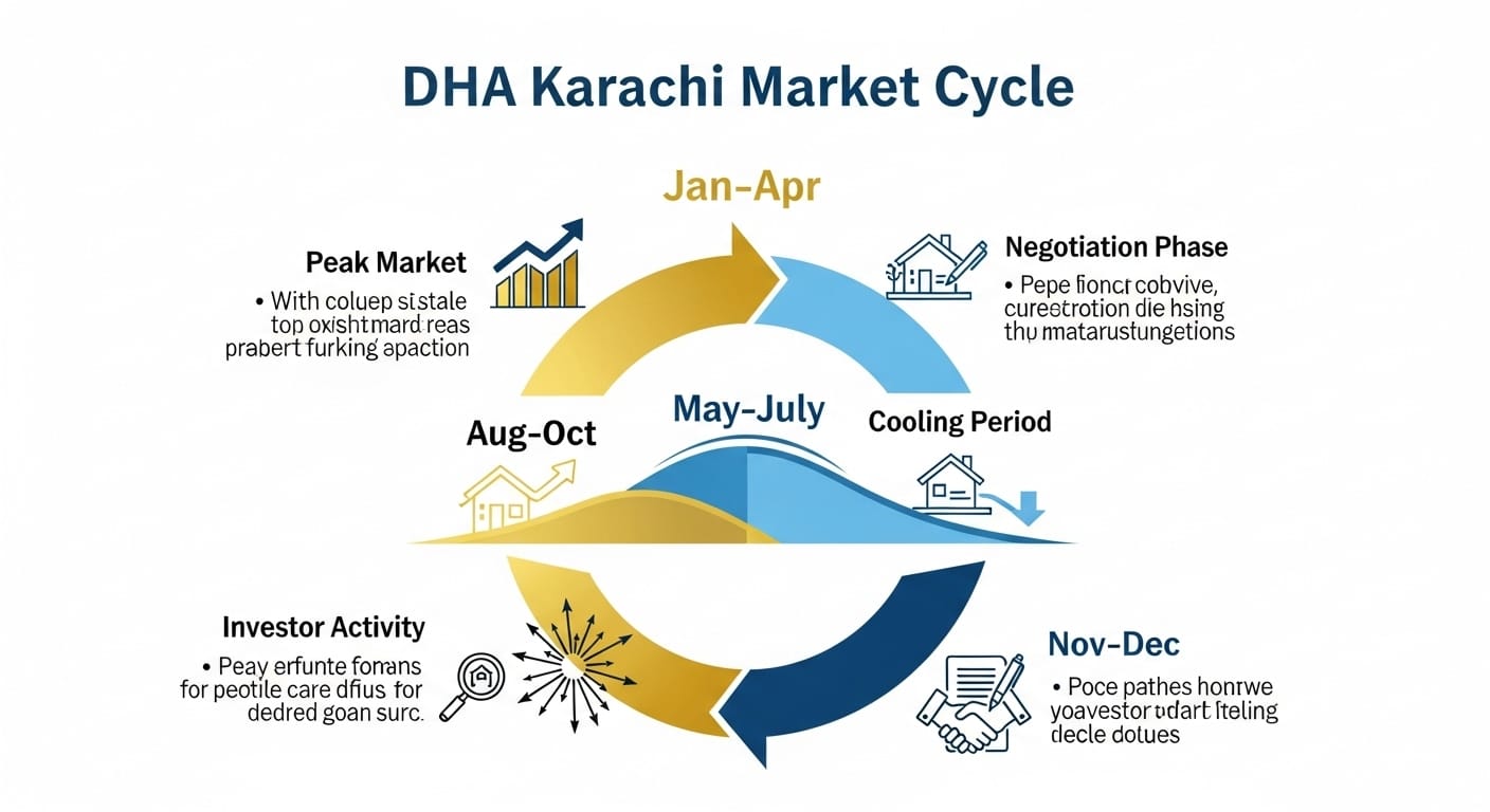 DHA Karachi market cycle infographic