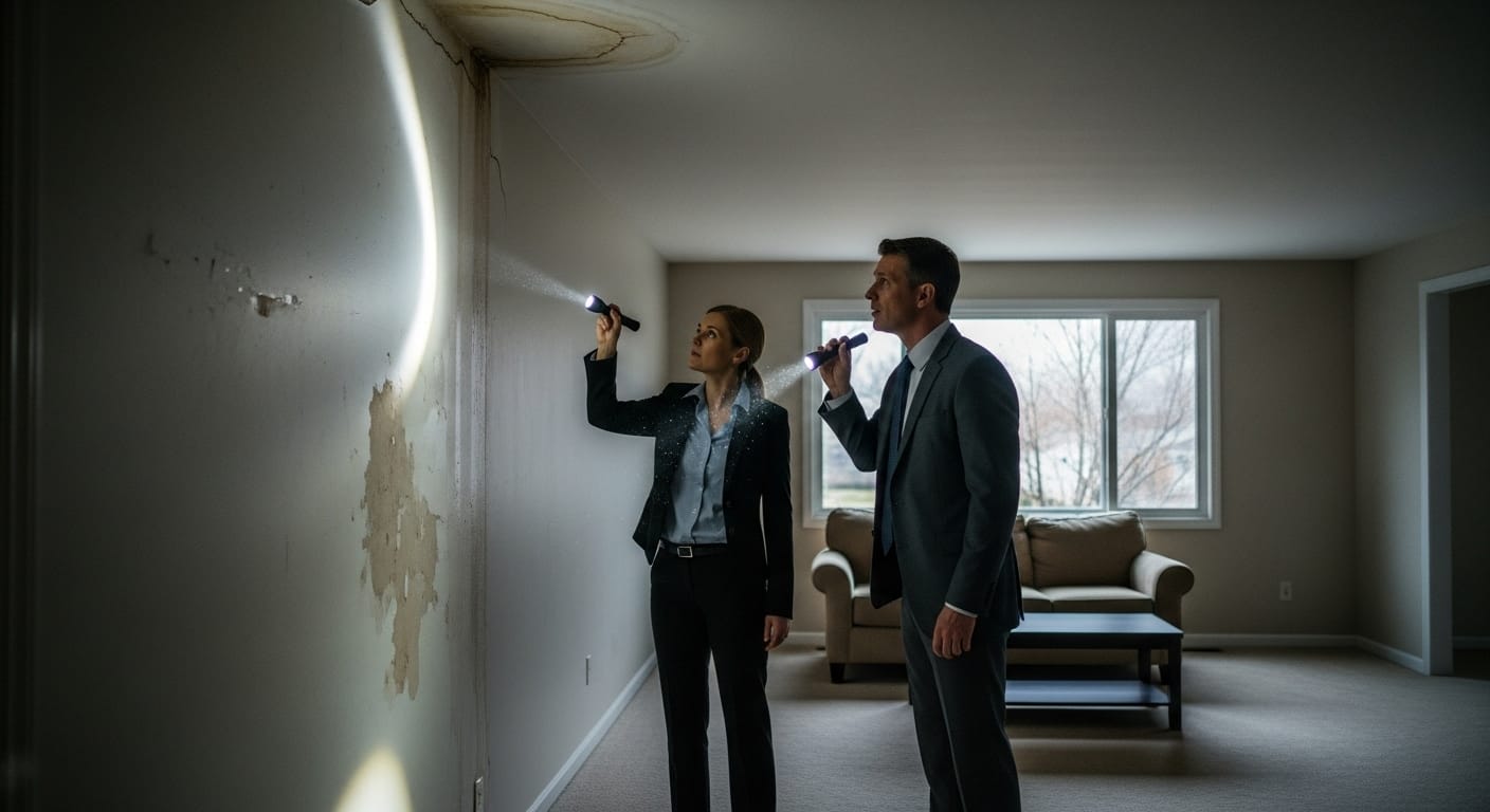 Buyer inspecting walls, ceilings and construction quality in DHA Karachi home