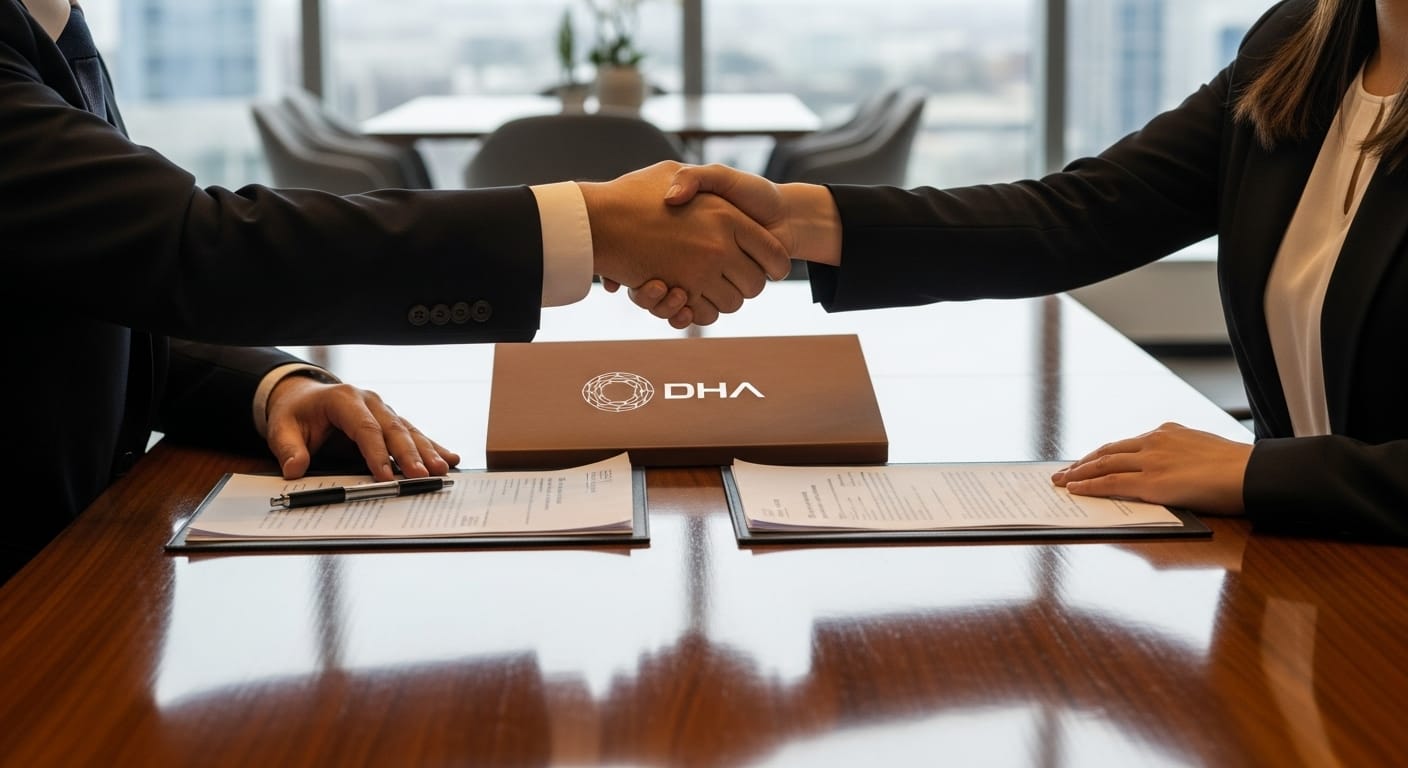 Property transfer papers and DHA Karachi verification documents on table