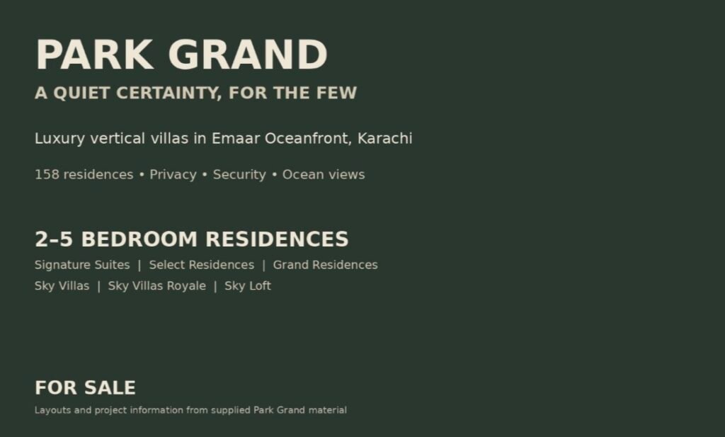 PARK GRAND EMAAR OCEANFRONT, KARACHI ON BOOKING